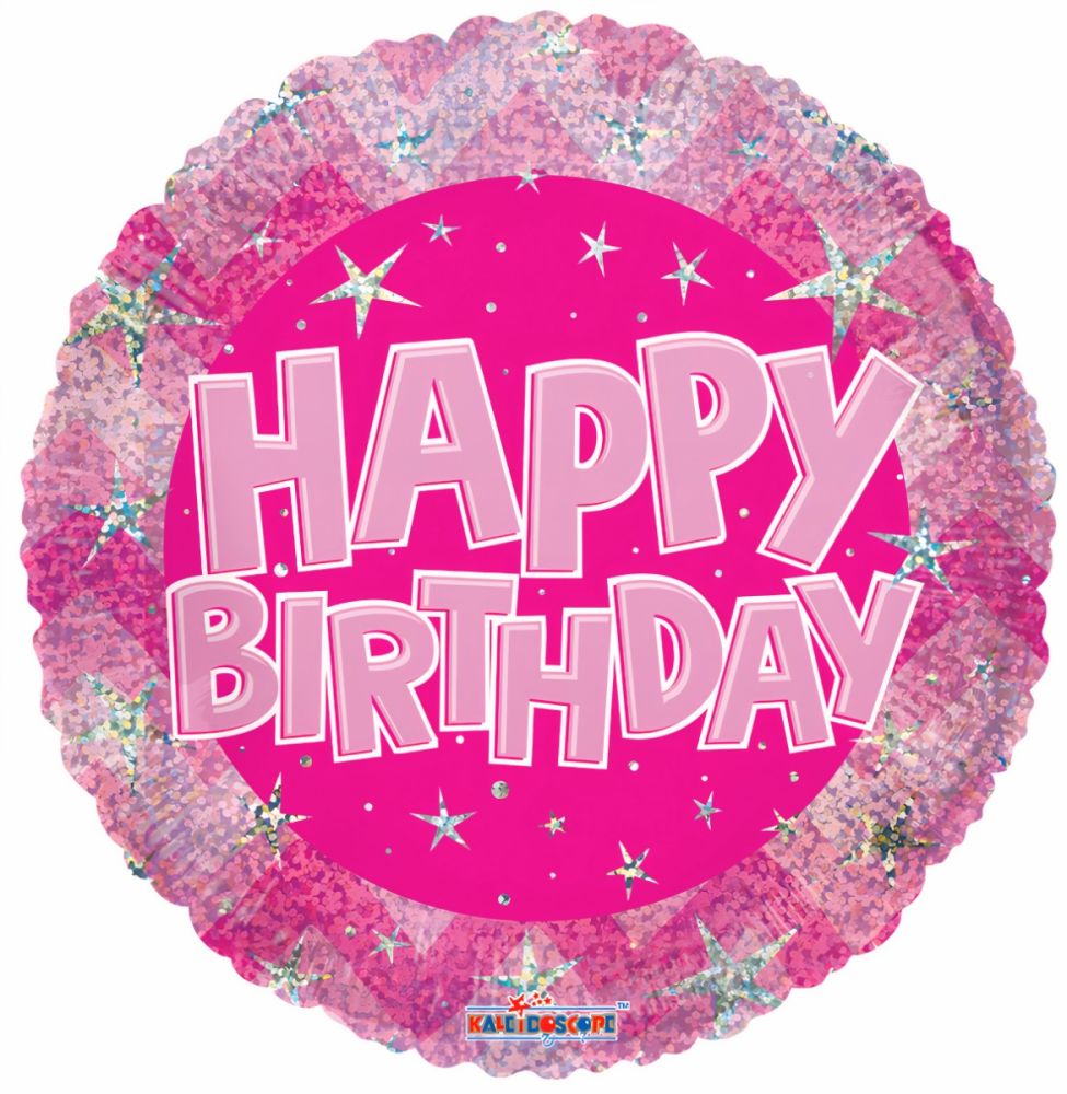 18" Mylar Pink Happy Birthday Balloon - Sweet Birthday Celebration