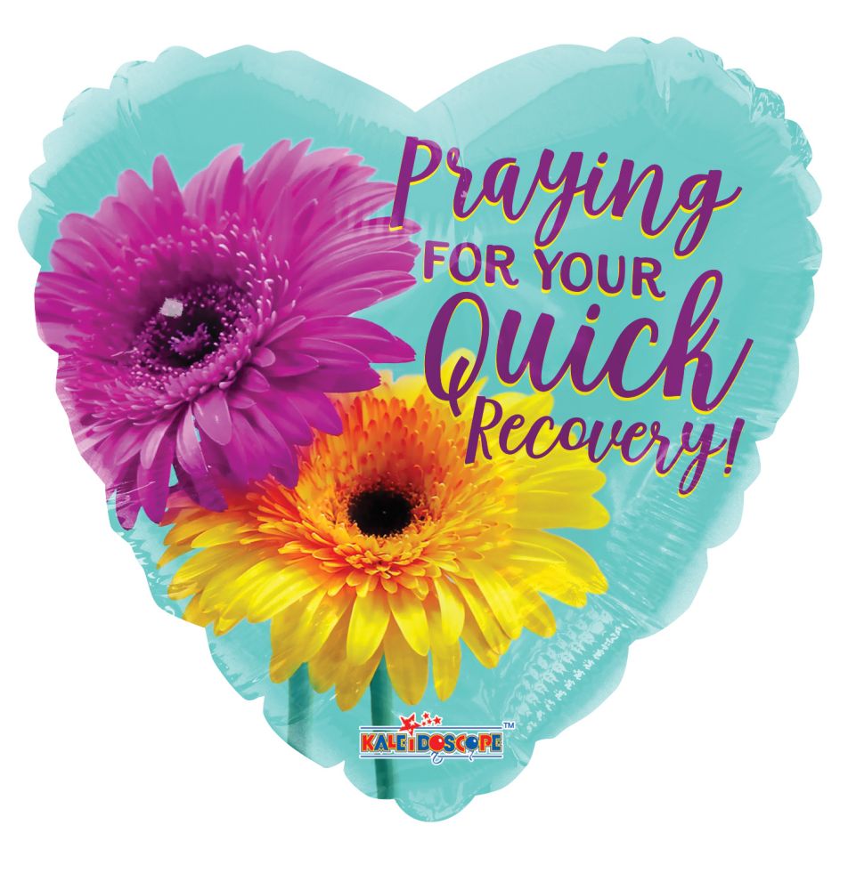 18" Mylar Get Well Soon Prayer Balloon - Spiritual Recovery Gift