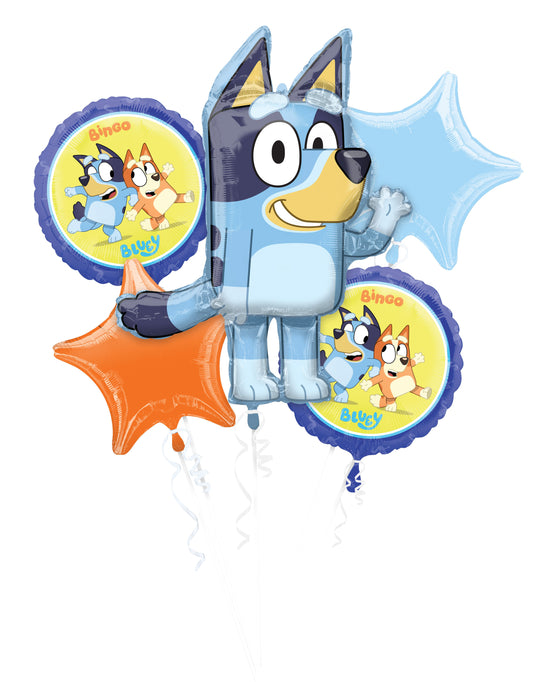 Bluey Balloon Bouquet - Complete 5-Piece Character Celebration Set