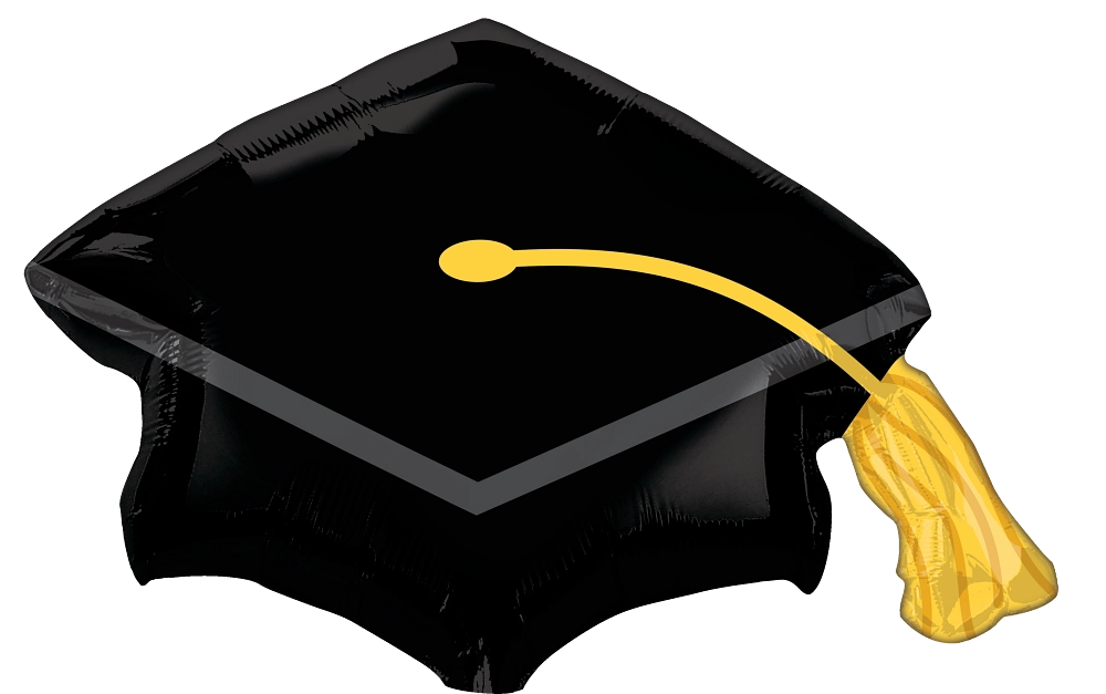 Black Grad Hat Graduation Balloon
