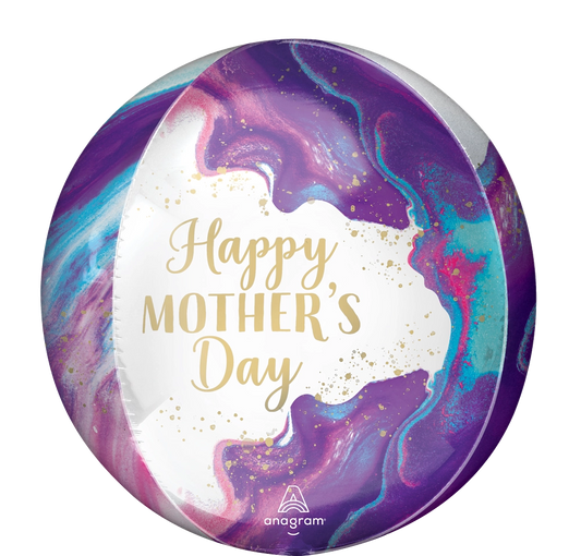 Purple & White Orbitz Balloon-Mother's Day
