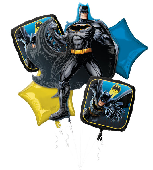 Batman Balloon Bouquet - 5 Balloons with 3 Different Sizes