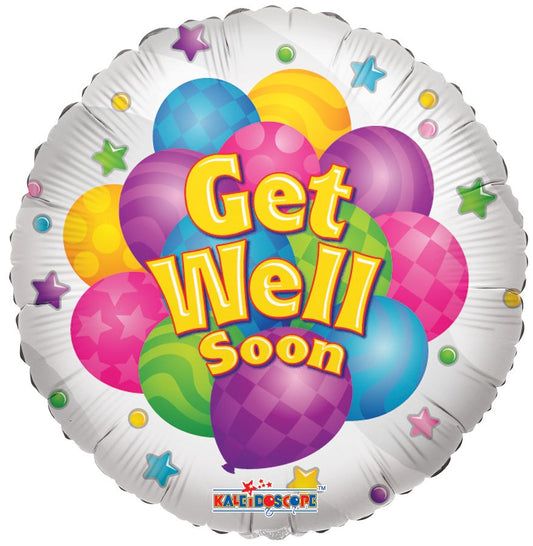 18" Mylar Get Well Soon Color Balloon - Thoughtful Recovery Gift