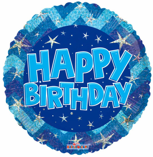 18" Mylar Happy Birthday Blue Balloon - Classic Birthday Celebration
