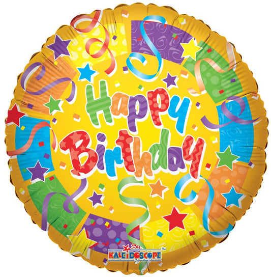 18" Mylar Happy Birthday Colorful Balloon - Vibrant Birthday Celebration