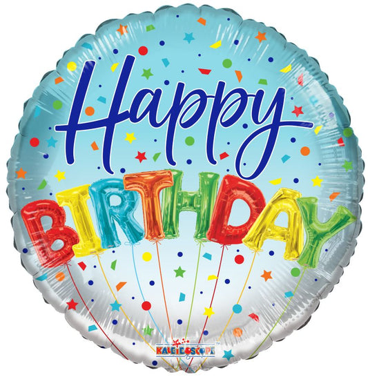 18" Mylar Happy Birthday Letter Balloon - Alphabet Birthday Celebration