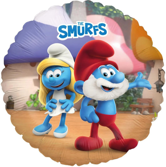 18" Foil Balloon Smurfs Papa and Smurfette - Classic Character Celebration