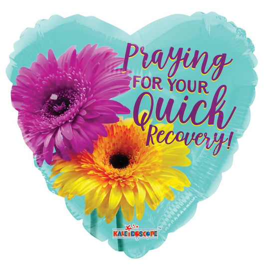 18" Mylar Get Well Soon Prayer Balloon - Spiritual Recovery Gift