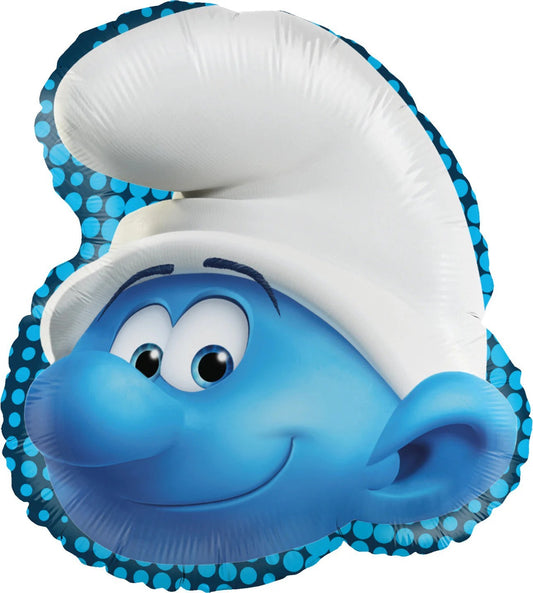 18" Smurfs Head Foil Balloon - Classic Blue Character Balloon