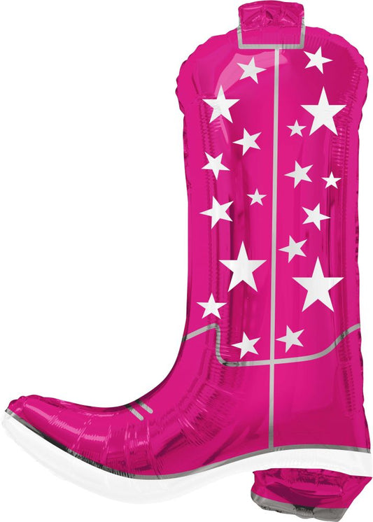26" Cowgirl Boot Pink Balloon - Western Themed Party Decoration