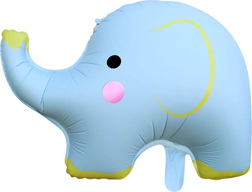 24" Blue Elephant Mylar Balloon - Adorable Character Balloon